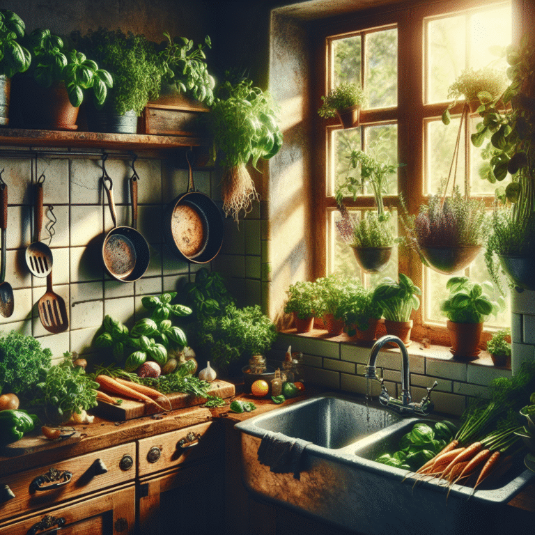 horta em cozinha pequena